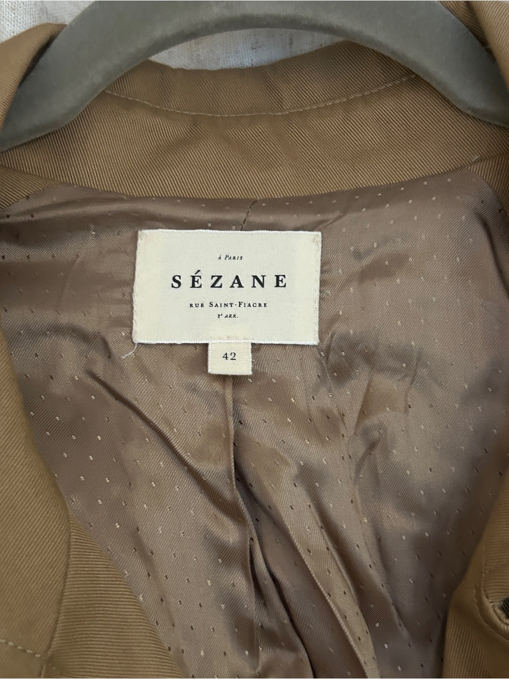 EUC Sézane Camel Scott Trench Coat size 42 - Picture 6 of 6